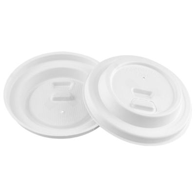 100%  Compostable Biodegradable Disposable Sugarcane Bagasse 80mm 90mm Water Strawless Bubble Single Layer Paper Cup Lid