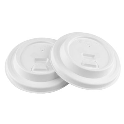 100%  Compostable Biodegradable Disposable Sugarcane Bagasse 80mm 90mm Water Strawless Bubble Single Layer Paper Cup Lid