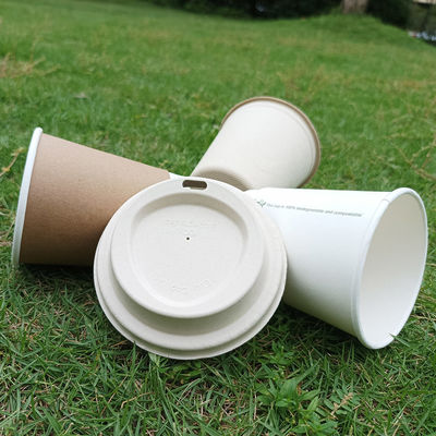 8oz 12oz 16oz 24oz Sugarcane Bagasse Disposable Coffee Cups With Lids