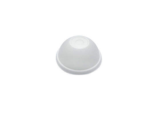 Eco Friendly 100% Compostable Biodegradable White 80mm Bagasse Cup Lids Non Leak Cover For Dessert And Cola