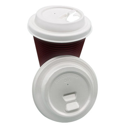 80mm 90mm Eco Cup Lids 100% Natural Plant Fiber Sugarcane Bagasse Lids